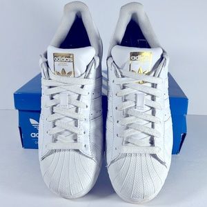 Adidas Mens Superstar Sneakers White PCI 789002 Tennis Low Top Lace Up 8M
